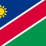 Namibia flag. National current flag, government and geography emblem. Flat style vector illustration
