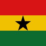 Ghana flag pattern background. Realistic national flag design. Abstract vector template.